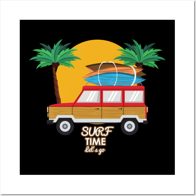 surfboards installed on the gallery of a 4x4 | Gift idea Wall Art by French Culture Shop